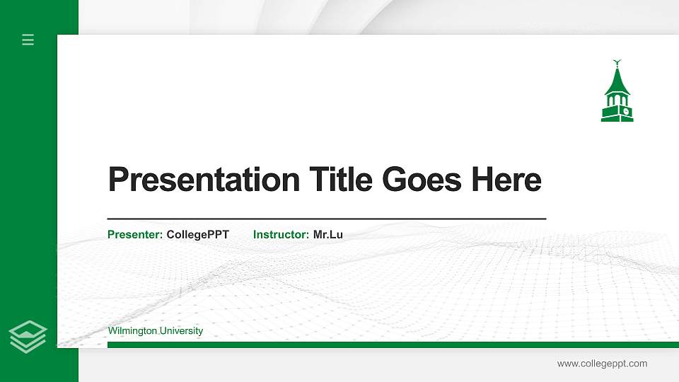 Wilmington University Thesis Proposal/Graduation Defense PPT Template16:9 ratio PPT effect preview image