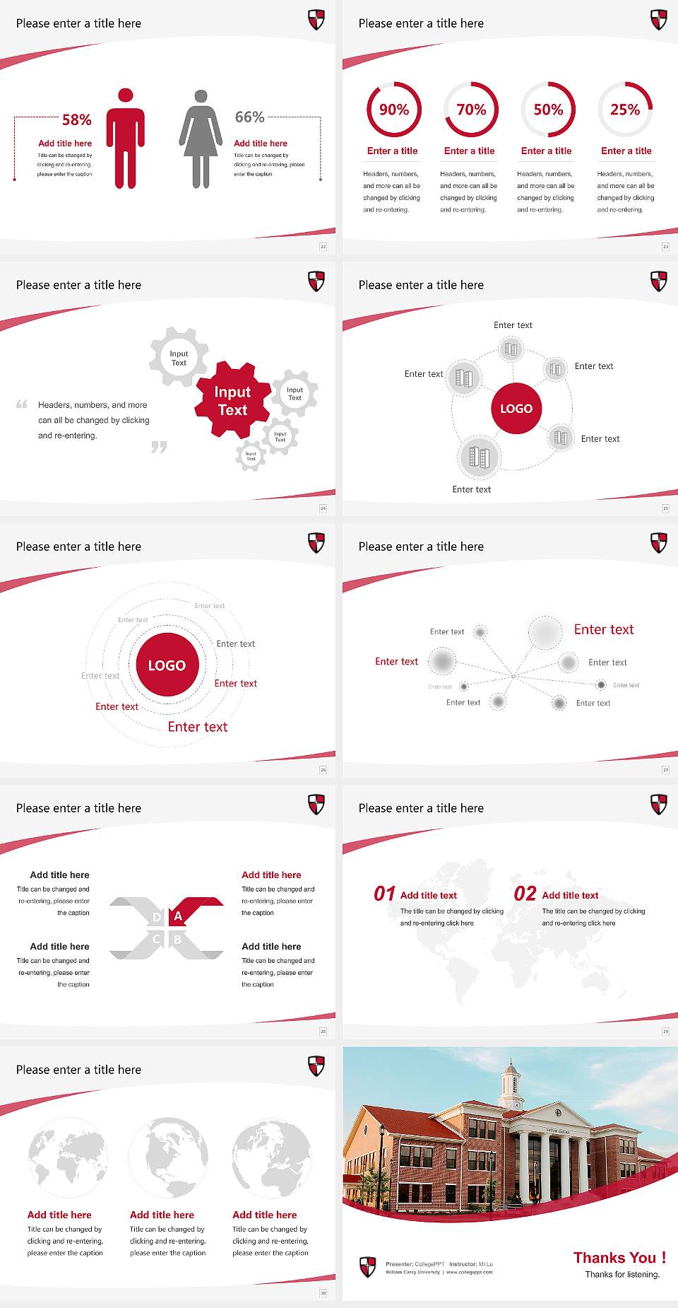 William Carey University Course/Courseware Creation PPT Template4:3 ratio PPT effect preview image4
