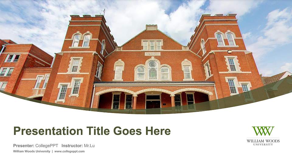 William Woods University Course/Courseware Creation PPT Template16:9 ratio PPT effect preview image1
