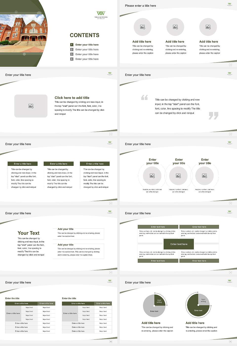 William Woods University Course/Courseware Creation PPT Template16:9 ratio PPT effect preview image2