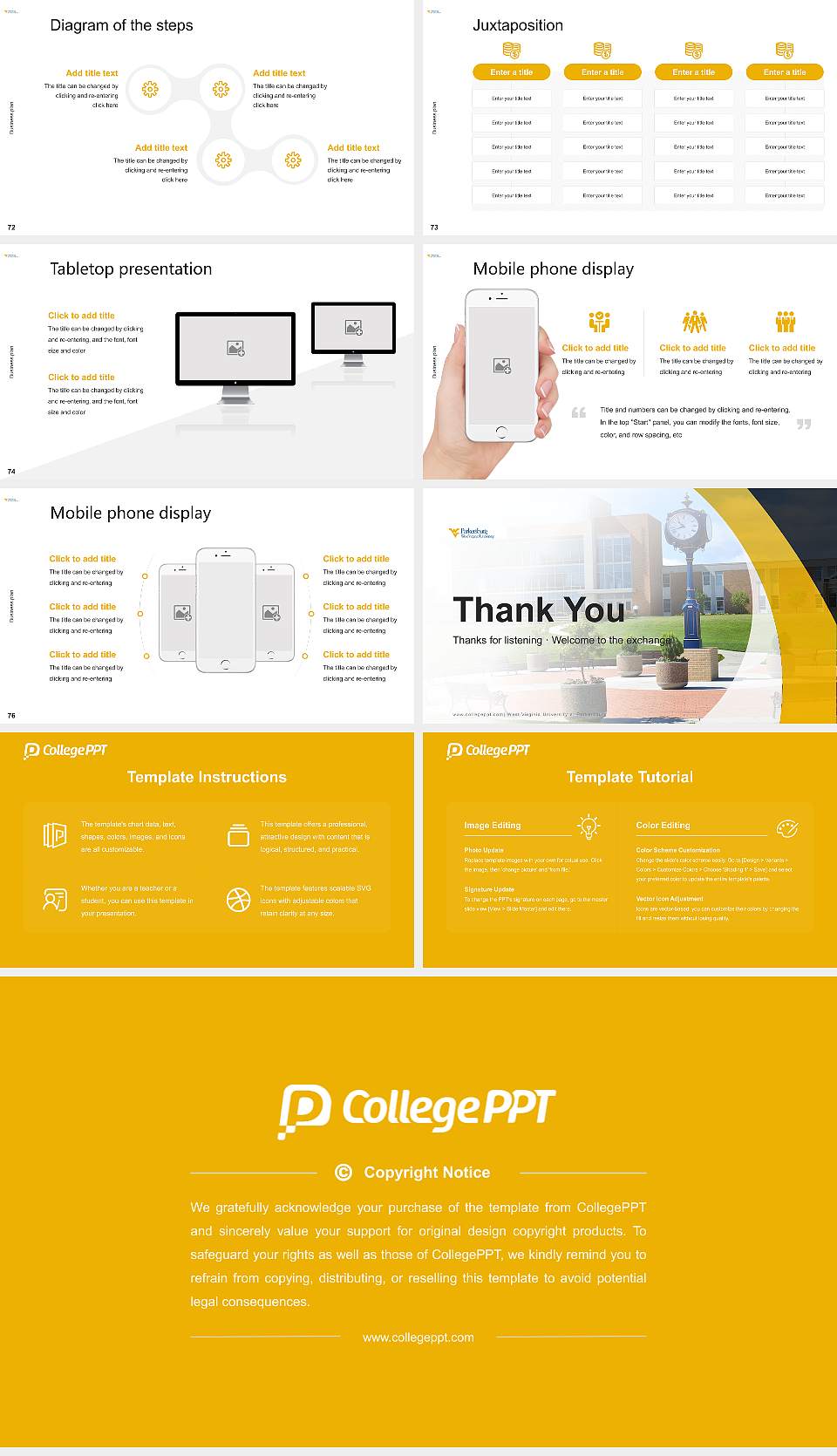 West Virginia University at Parkersburg Competition/Entrepreneurship Contest PPT Template16:9 ratio PPT effect preview image9