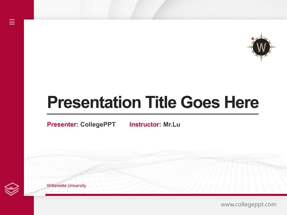 Willamette University Thesis Proposal/Graduation Defense PPT Template4:3 ratio PPT effect preview image5