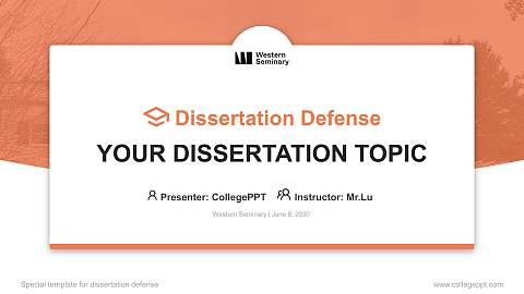 Western Seminary Graduation Thesis Defense PPT Template