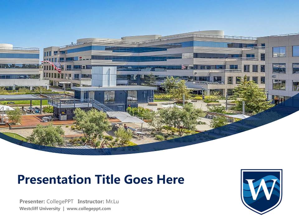 Westcliff University Course/Courseware Creation PPT Template4:3 ratio PPT effect preview image5