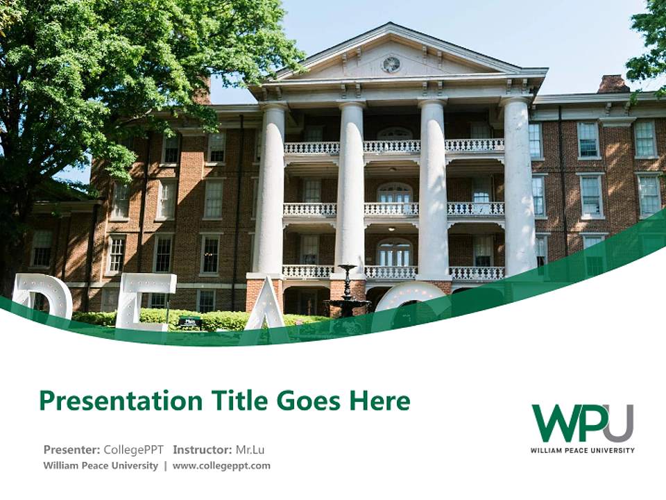 William Peace University Course/Courseware Creation PPT Template4:3 ratio PPT effect preview image5