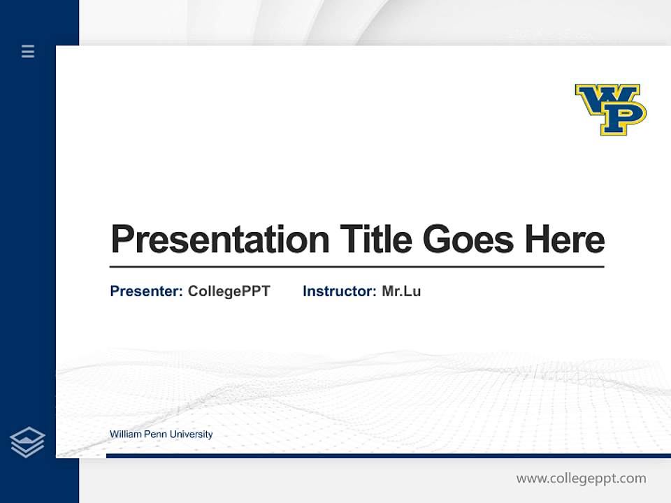 William Penn University Thesis Proposal/Graduation Defense PPT Template4:3 ratio PPT effect preview image5