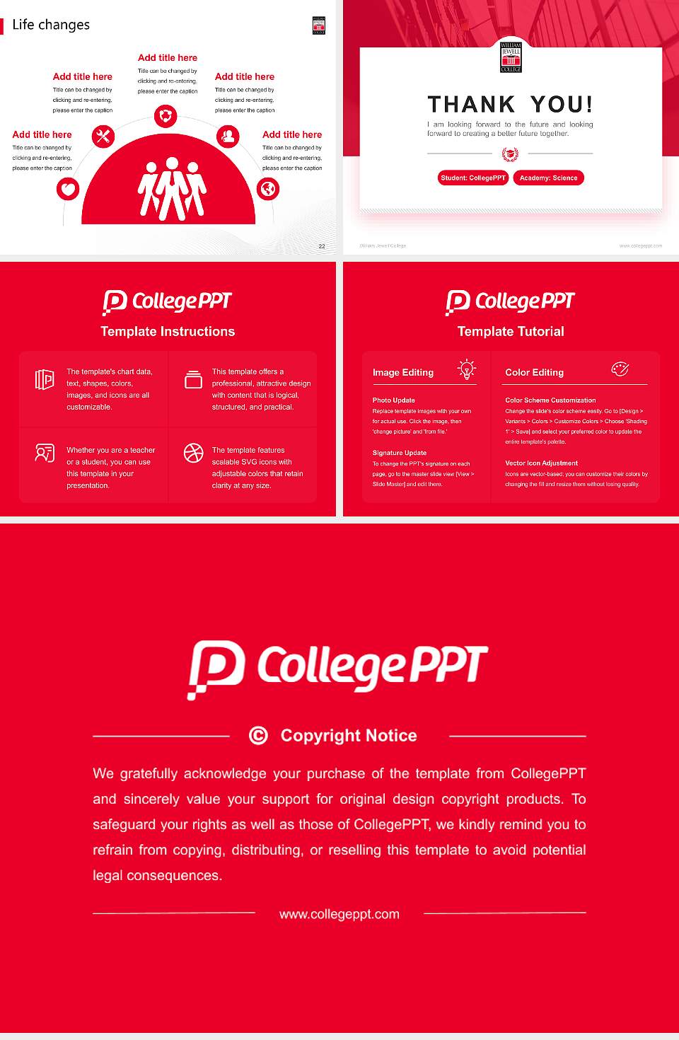 William Jewell College National Scholarship Defense PPT Template4:3 ratio PPT effect preview image4