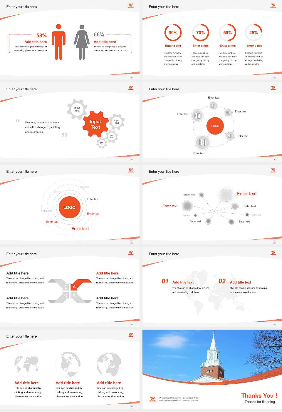 West Virginia Wesleyan College Course/Courseware Creation PPT Template16:9 ratio PPT effect preview image4