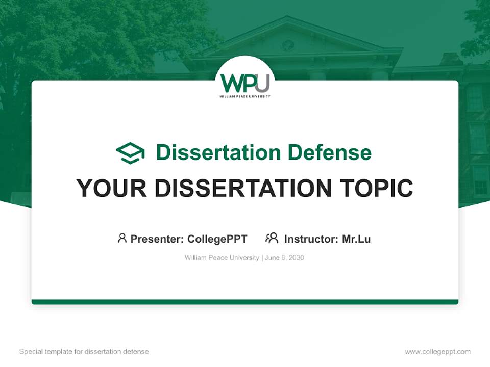 William Peace University Graduation Thesis Defense PPT Template4:3 ratio PPT effect preview image7