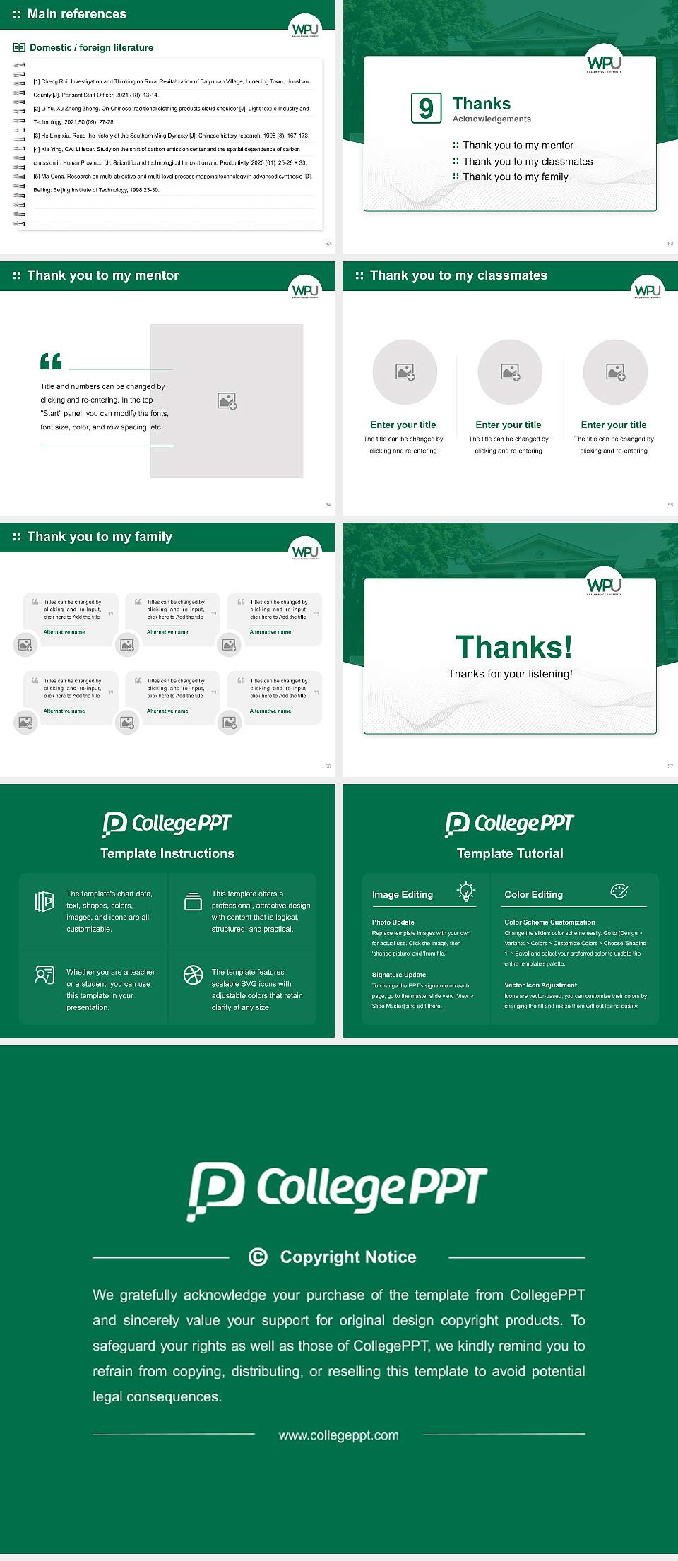 William Peace University Graduation Thesis Defense PPT Template4:3 ratio PPT effect preview image7