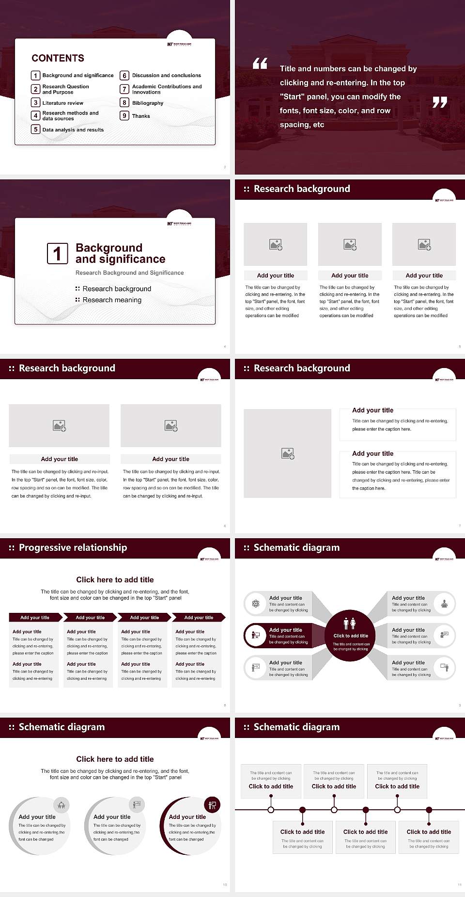 West Texas a & M University Graduation Thesis Defense PPT Template4:3 ratio PPT effect preview image2