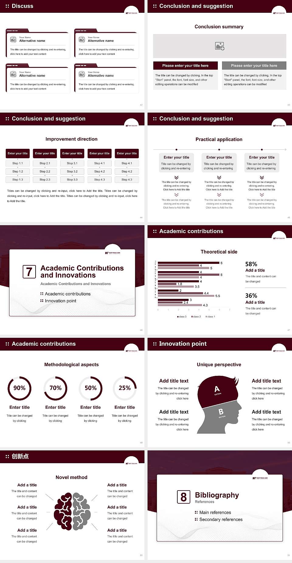 West Texas a & M University Graduation Thesis Defense PPT Template4:3 ratio PPT effect preview image6