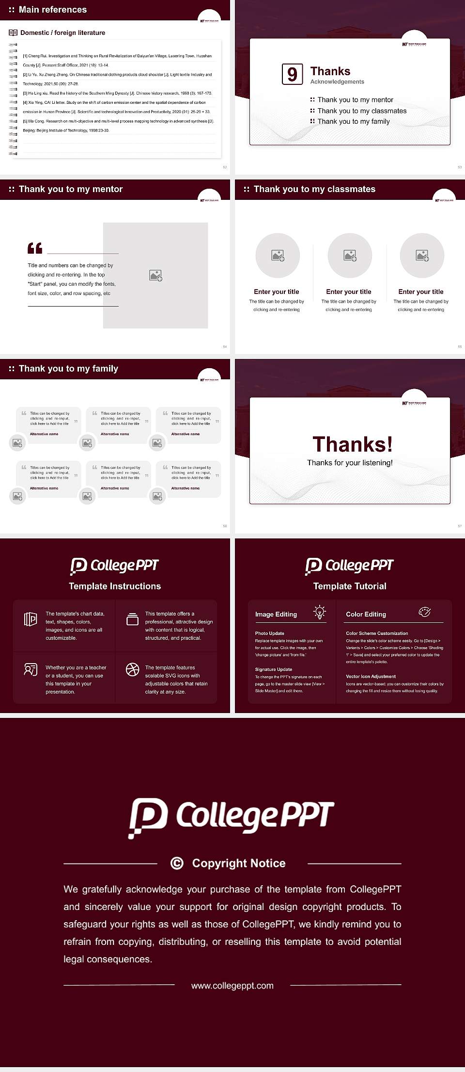 West Texas a & M University Graduation Thesis Defense PPT Template4:3 ratio PPT effect preview image7