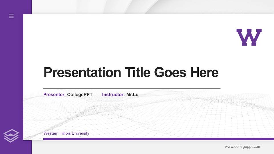 Western Illinois University Thesis Proposal/Graduation Defense PPT Template16:9 ratio PPT effect preview image