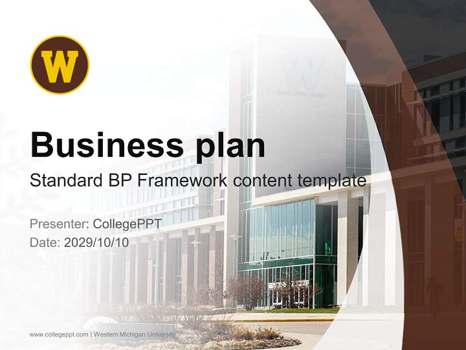 Western Michigan University Competition/Entrepreneurship Contest PPT Template4:3 ratio PPT effect preview image9