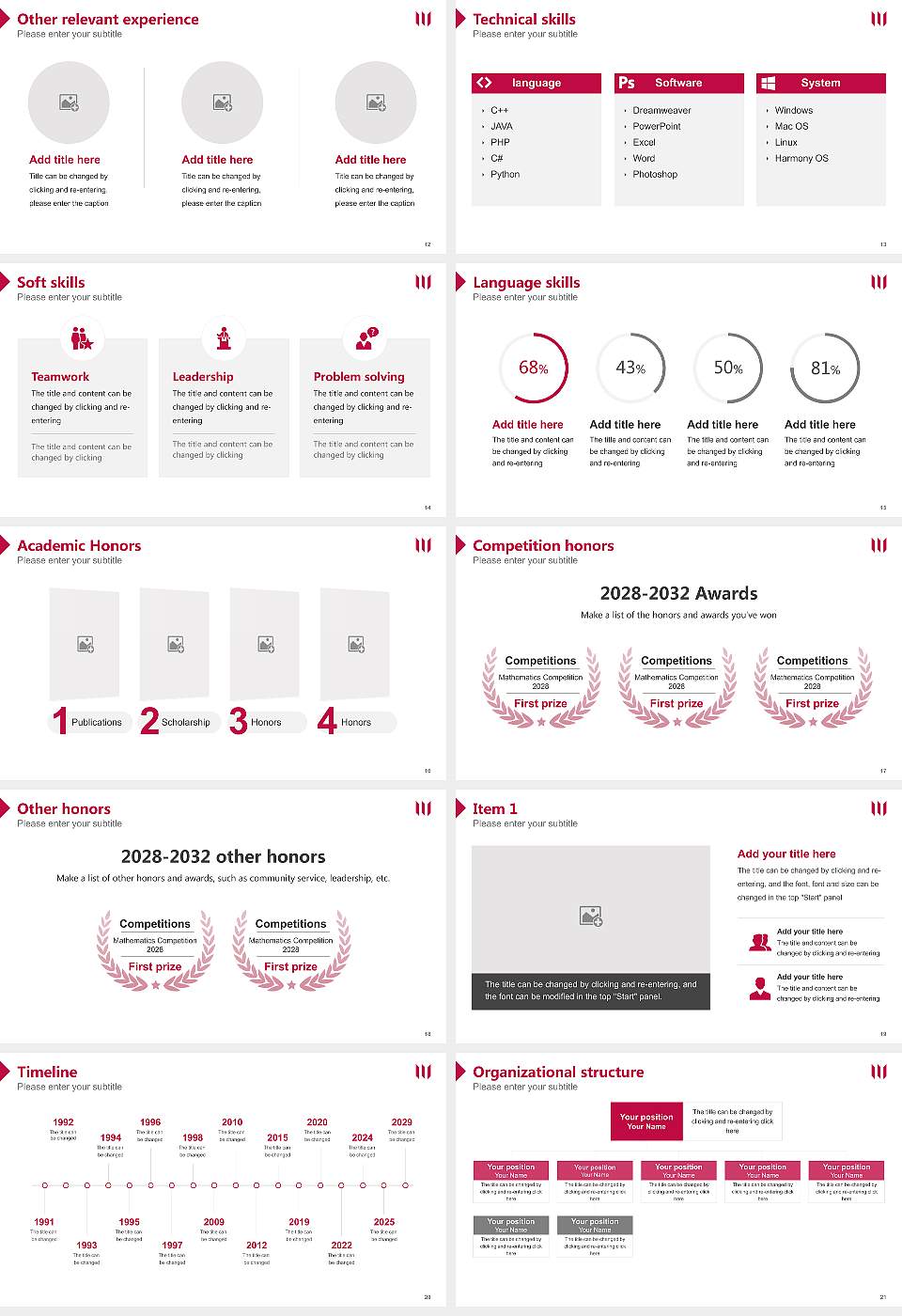 Whitworth University Resume PPT Template16:9 ratio PPT effect preview image3