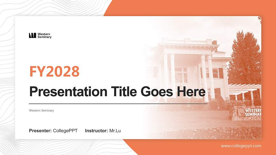 Western Seminary Academic Presentation/Research Findings Report PPT Template16:9 ratio PPT effect preview image