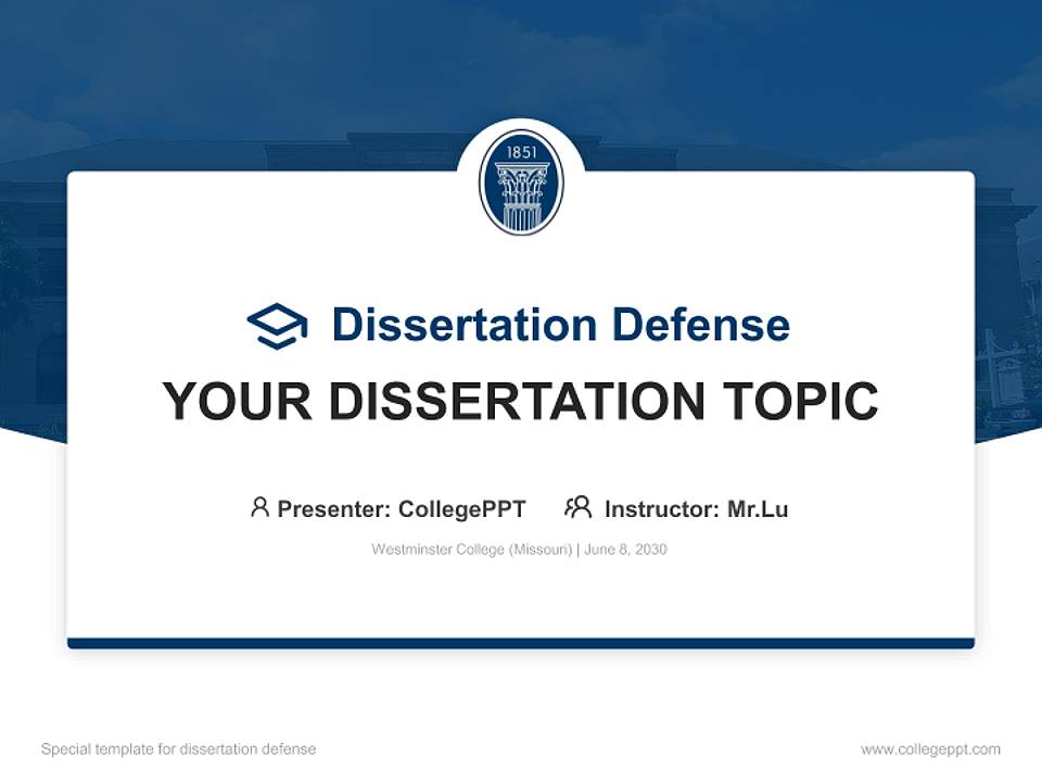 Westminster College (Missouri) Graduation Thesis Defense PPT Template4:3 ratio PPT effect preview image7