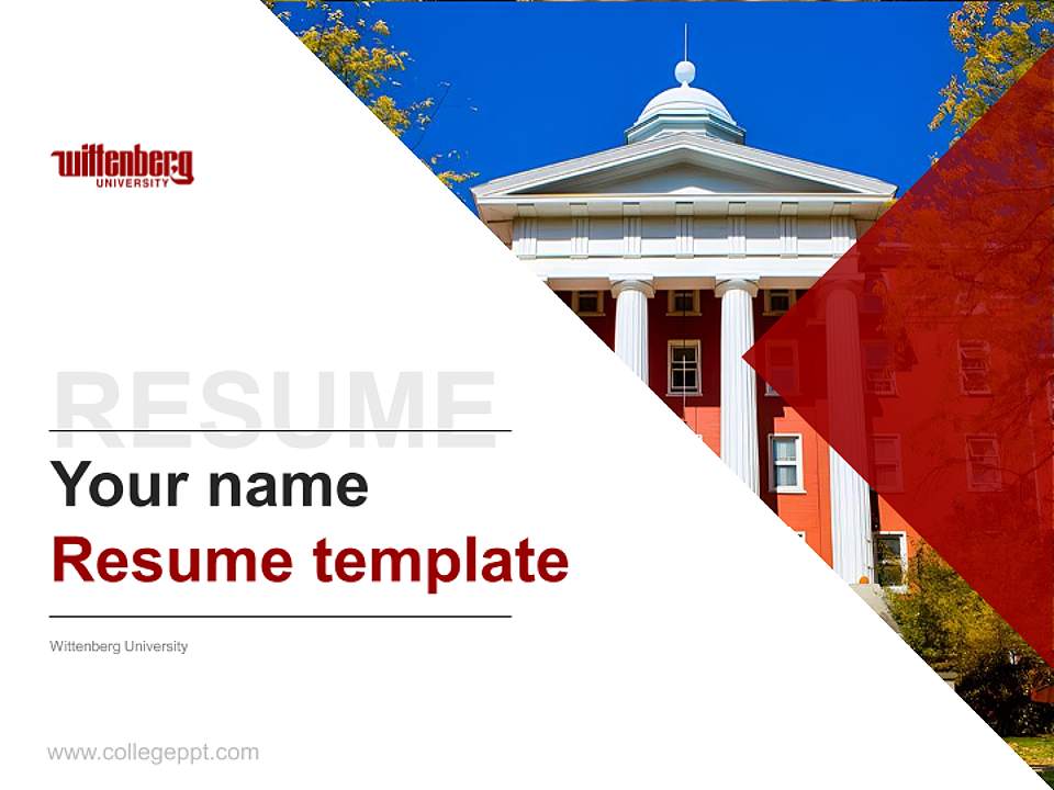Wittenberg University Resume PPT Template4:3 ratio PPT effect preview image5