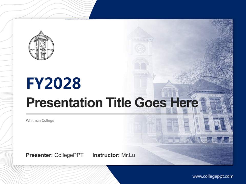 Whitman College Academic Presentation/Research Findings Report PPT Template4:3 ratio PPT effect preview image5