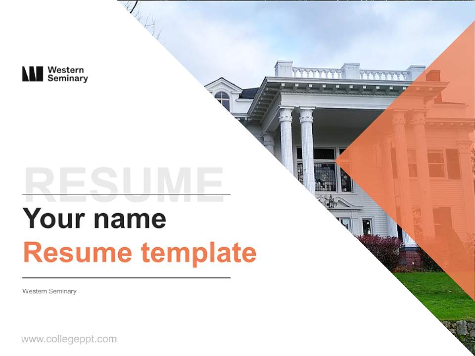 Western Seminary Resume PPT Template4:3 ratio PPT effect preview image5