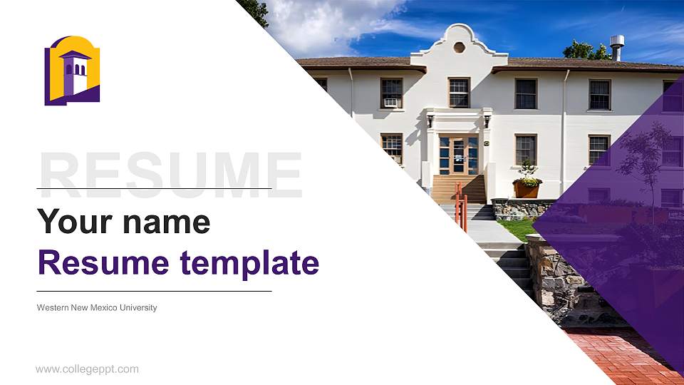 Western New Mexico University Resume PPT Template16:9 ratio PPT effect preview image