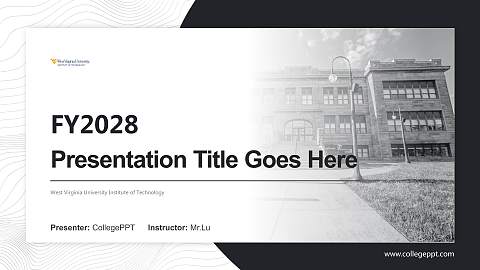 West Virginia University Institute of Technology Academic Presentation/Research Findings Report PPT Template