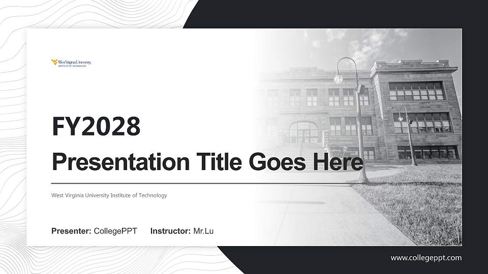 West Virginia University Institute of Technology Academic Presentation/Research Findings Report PPT Template16:9 ratio PPT effect preview image