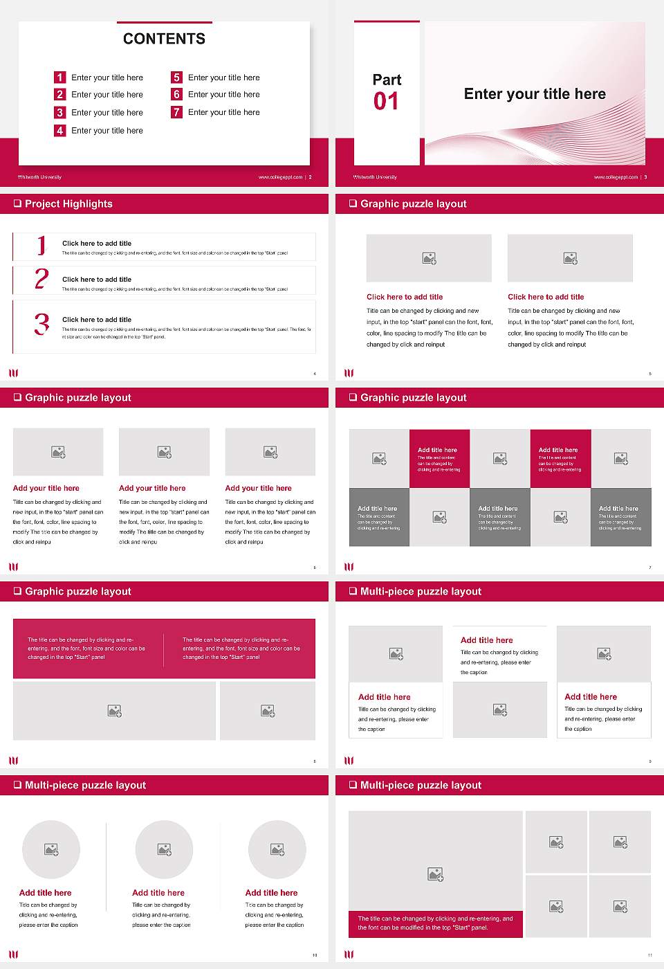 Whitworth University General Purpose PPT Template16:9 ratio PPT effect preview image2