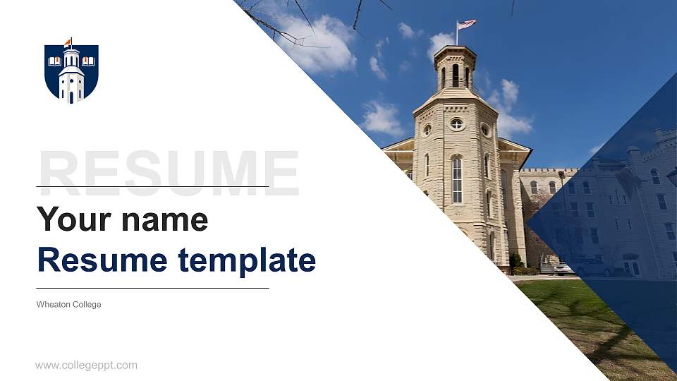 Wheaton College Resume PPT Template16:9 ratio PPT effect preview image