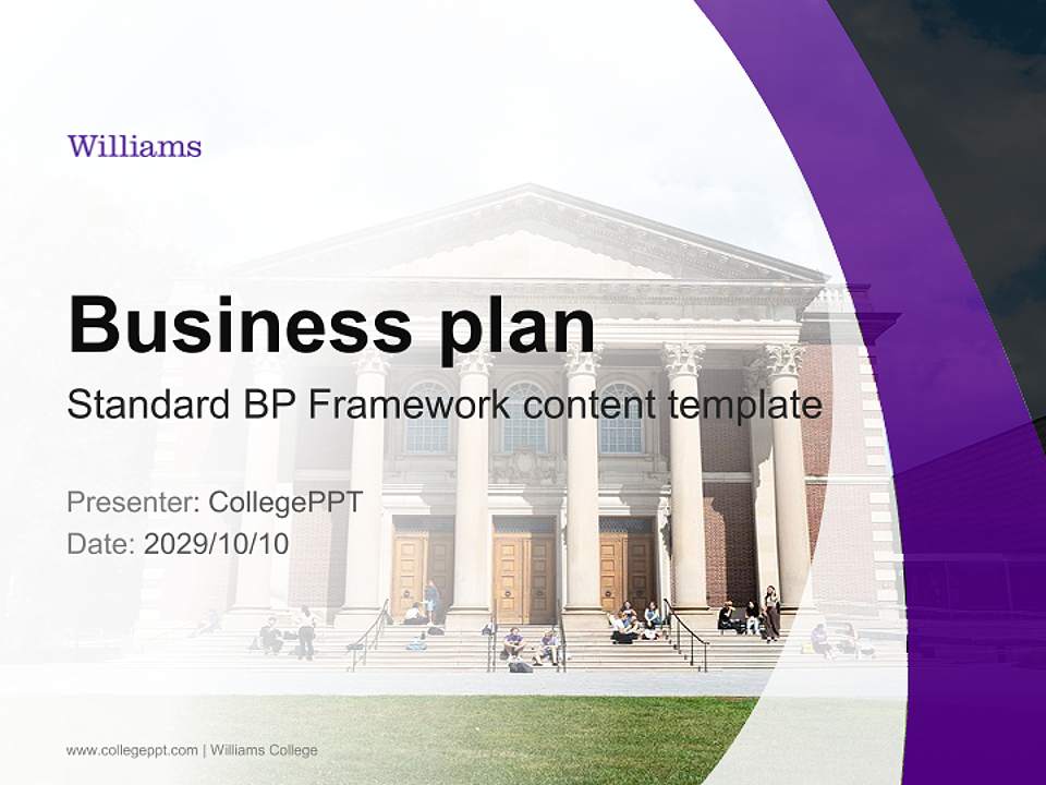 Williams College Competition/Entrepreneurship Contest PPT Template4:3 ratio PPT effect preview image9