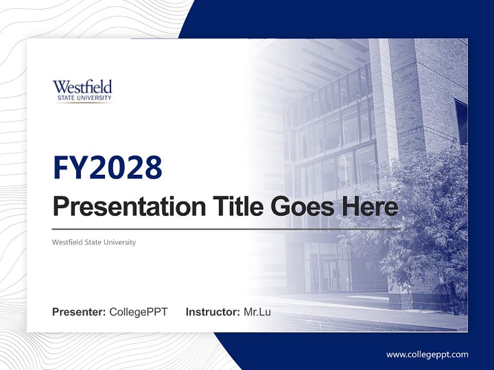 Westfield State University Academic Presentation/Research Findings Report PPT Template4:3 ratio PPT effect preview image5