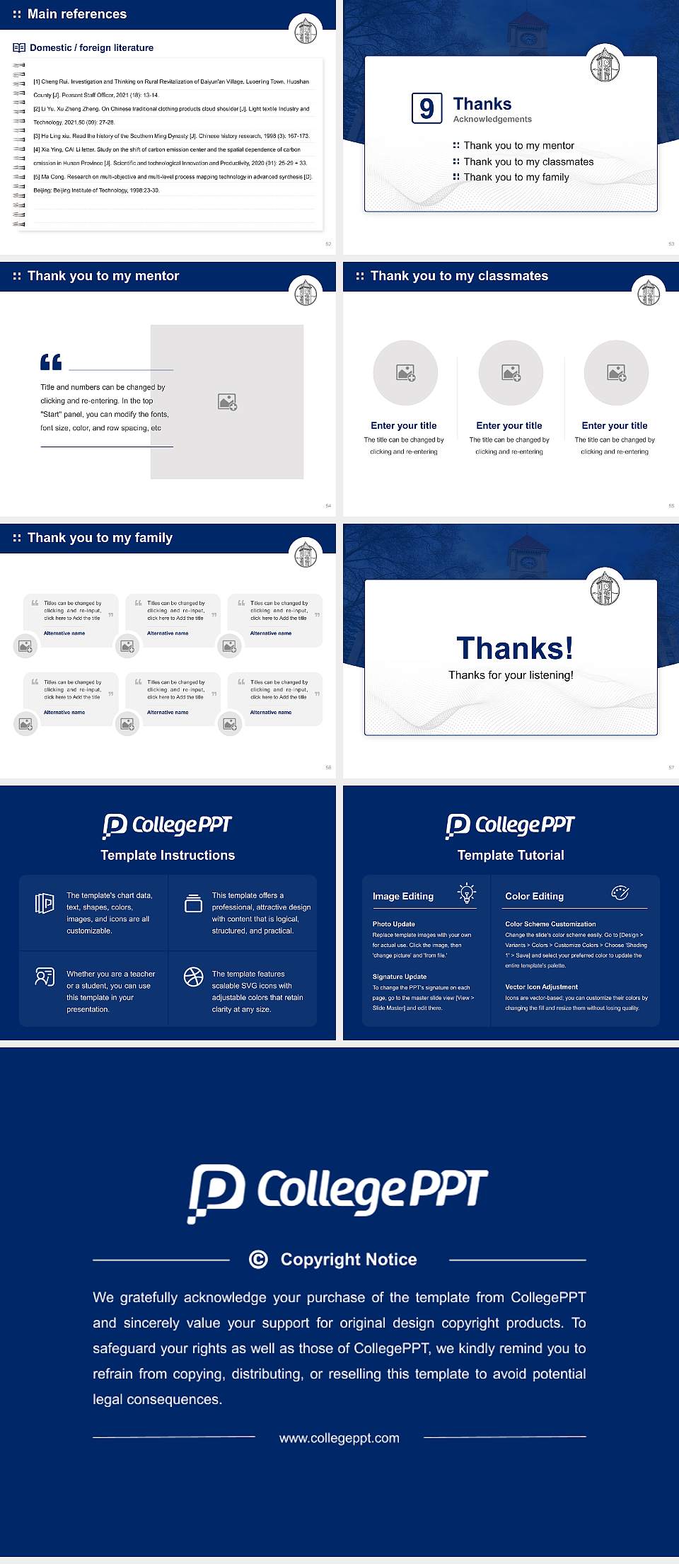 Whitman College Graduation Thesis Defense PPT Template4:3 ratio PPT effect preview image7