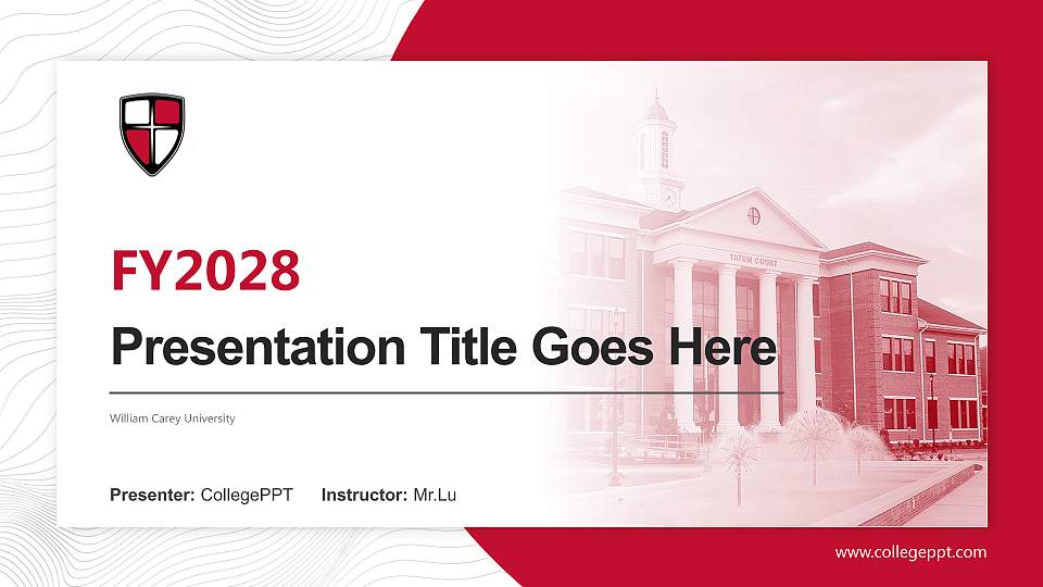 William Carey University Academic Presentation/Research Findings Report PPT Template16:9 ratio PPT effect preview image