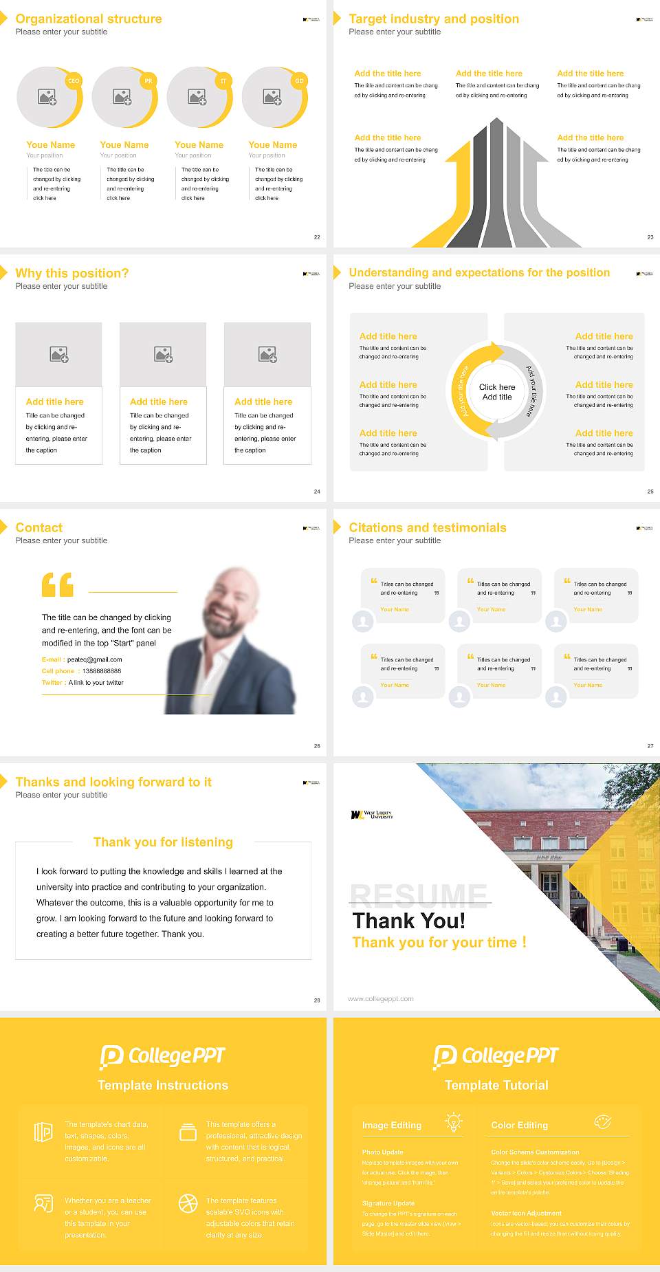 West Liberty University Resume PPT Template4:3 ratio PPT effect preview image4