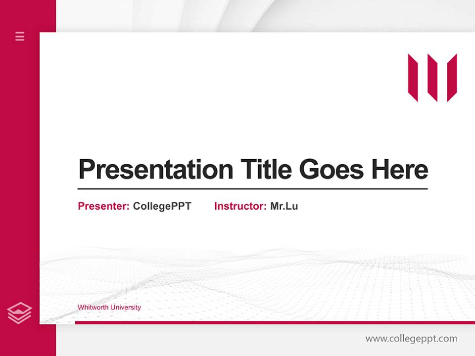 Whitworth University Thesis Proposal/Graduation Defense PPT Template4:3 ratio PPT effect preview image5