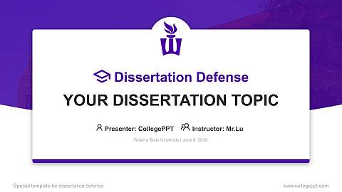 Winona State University Graduation Thesis Defense PPT Template