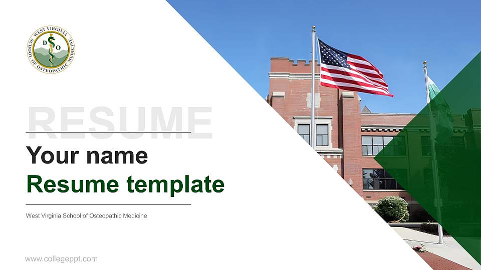 West Virginia School of Osteopathic Medicine Resume PPT Template16:9 ratio PPT effect preview image