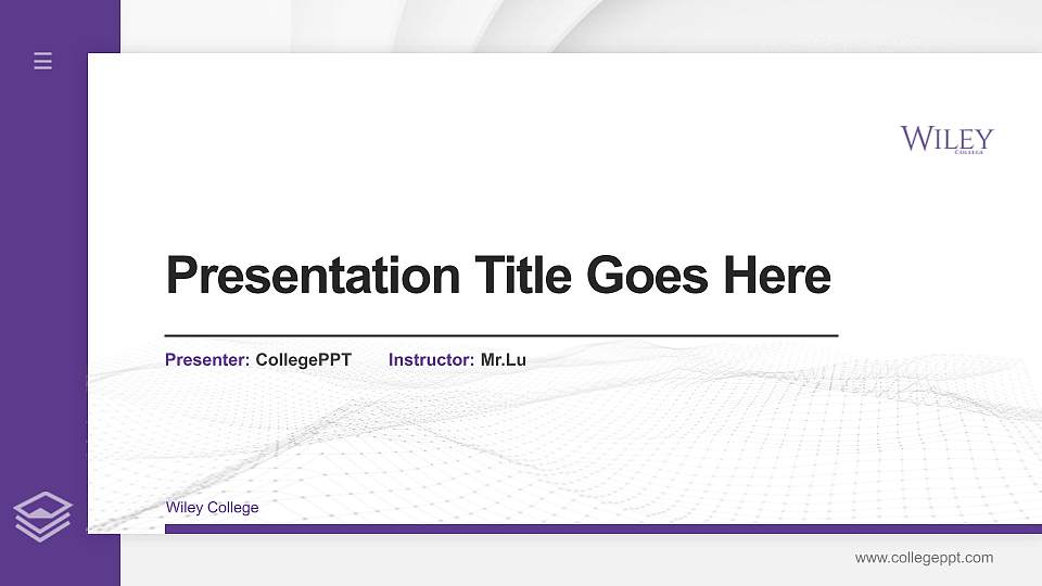 Wiley College Thesis Proposal/Graduation Defense PPT Template16:9 ratio PPT effect preview image