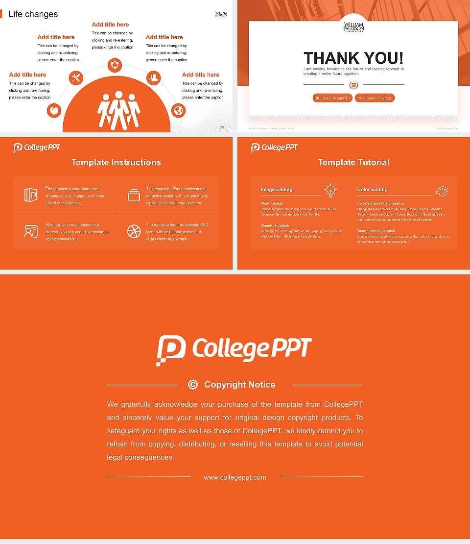 William Paterson University of New Jersey National Scholarship Defense PPT Template16:9 ratio PPT effect preview image4