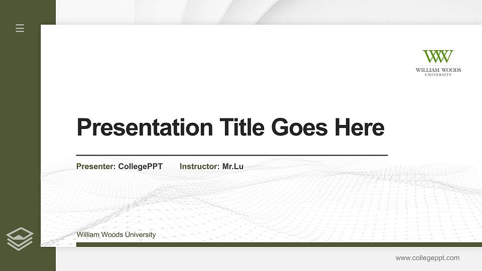 William Woods University Thesis Proposal/Graduation Defense PPT Template16:9 ratio PPT effect preview image