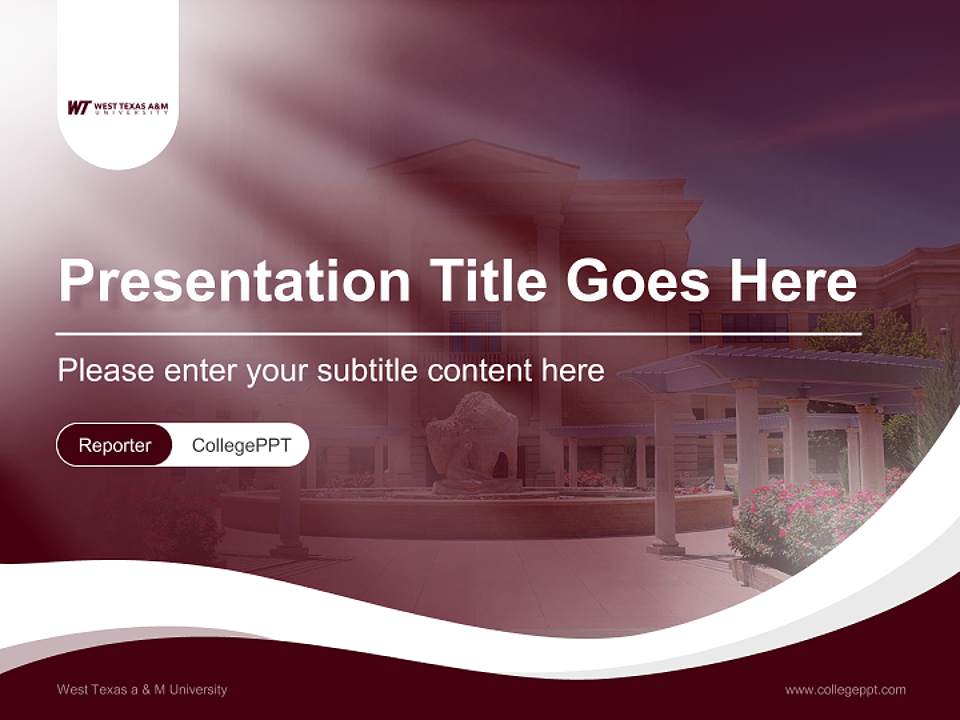 West Texas a & M University Lecture Sharing and Networking Event PPT Template4:3 ratio PPT effect preview image4