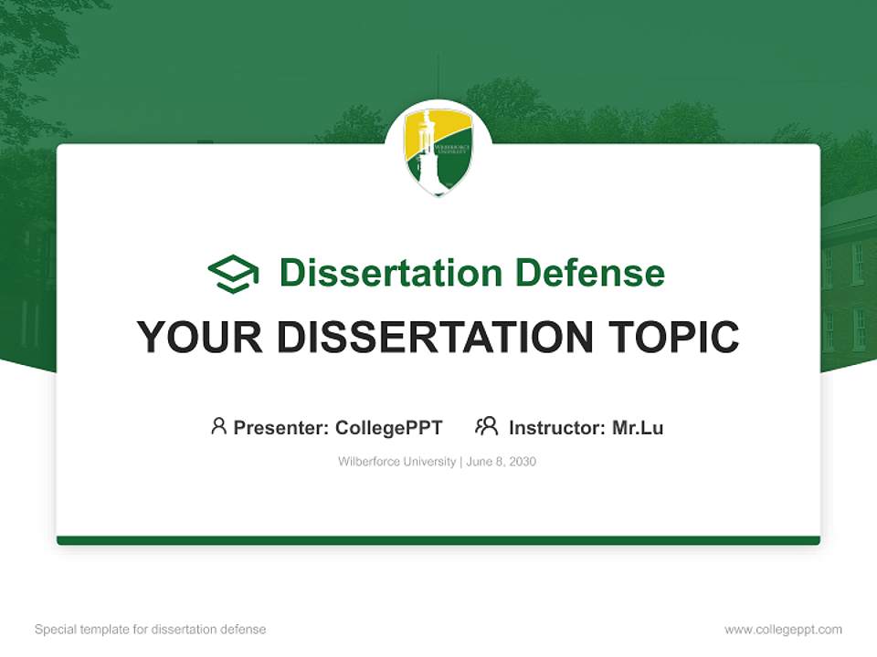 Wilberforce University Graduation Thesis Defense PPT Template4:3 ratio PPT effect preview image7
