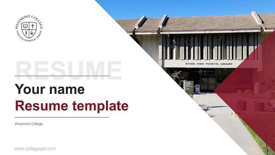 Westmont College Resume PPT Template16:9 ratio PPT effect preview image