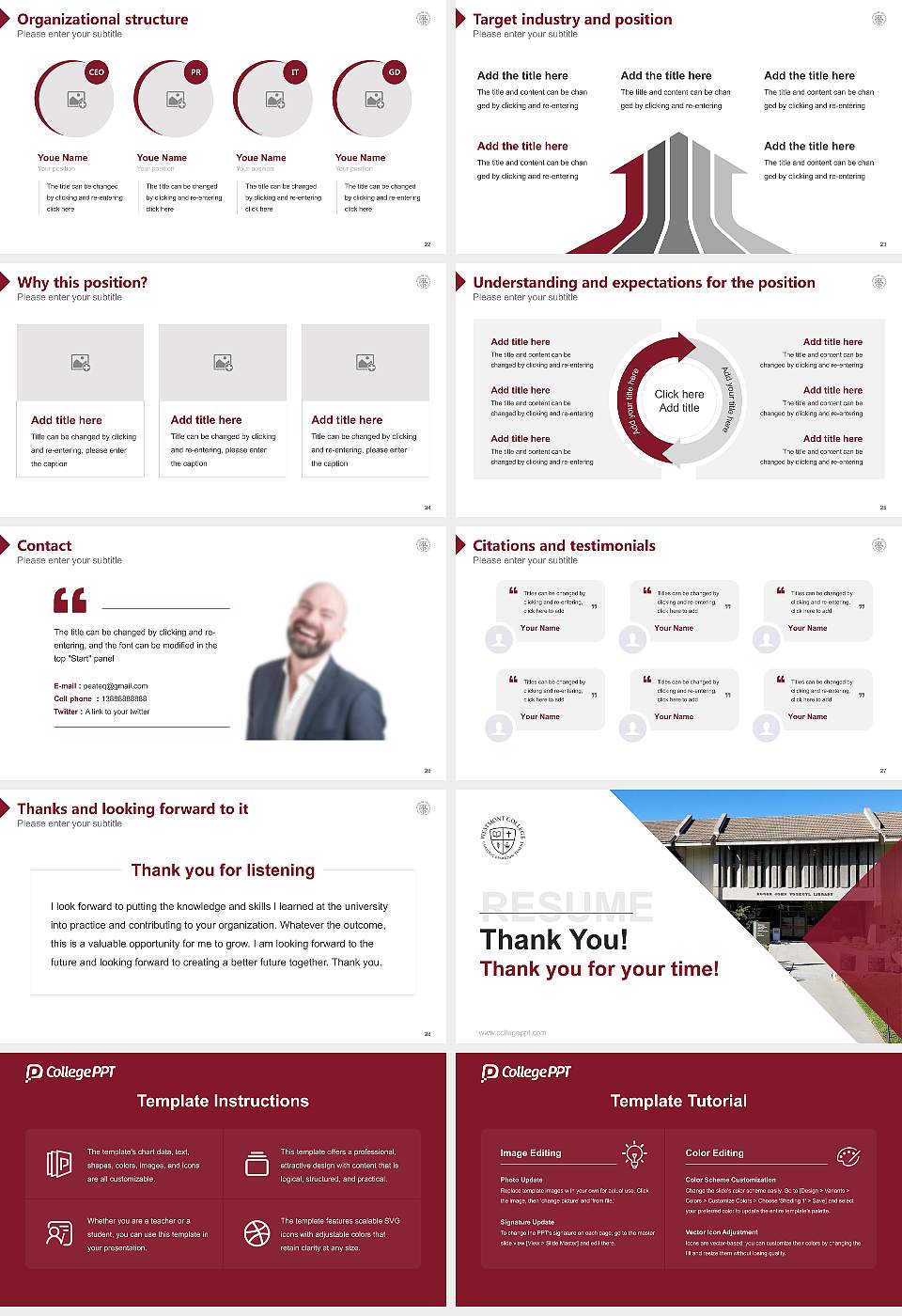 Westmont College Resume PPT Template16:9 ratio PPT effect preview image4