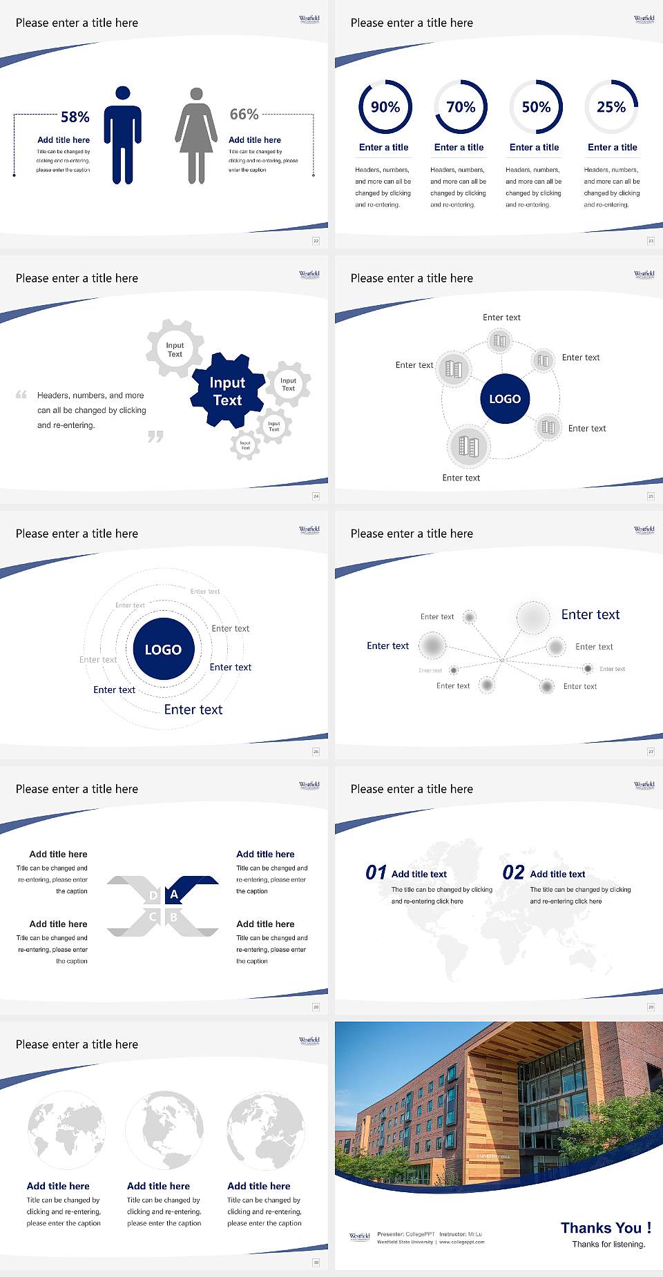 Westfield State University Course/Courseware Creation PPT Template4:3 ratio PPT effect preview image4