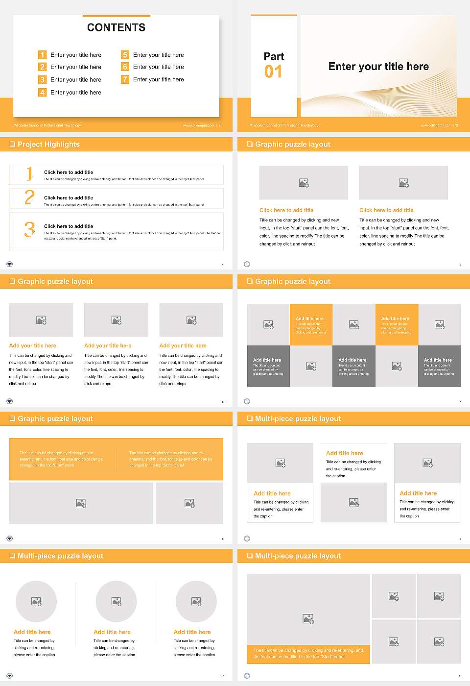 Wisconsin School of Professional Psychology General Purpose PPT Template16:9 ratio PPT effect preview image2