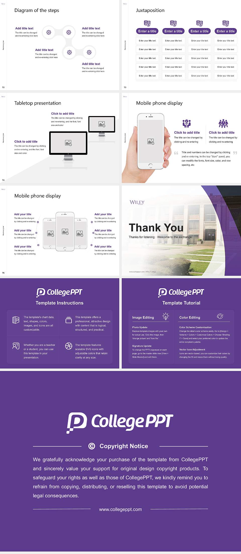 Wiley College Competition/Entrepreneurship Contest PPT Template4:3 ratio PPT effect preview image9