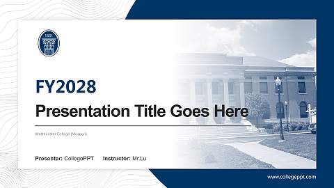 Westminster College (Missouri) Academic Presentation/Research Findings Report PPT Template