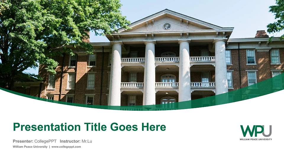 William Peace University Course/Courseware Creation PPT Template16:9 ratio PPT effect preview image